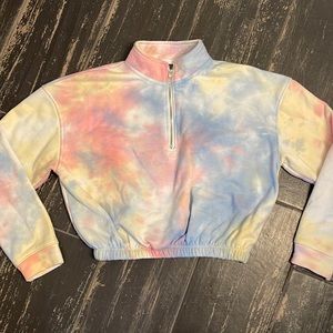 Tie-Dye Quarter-Zip Sweatshirt